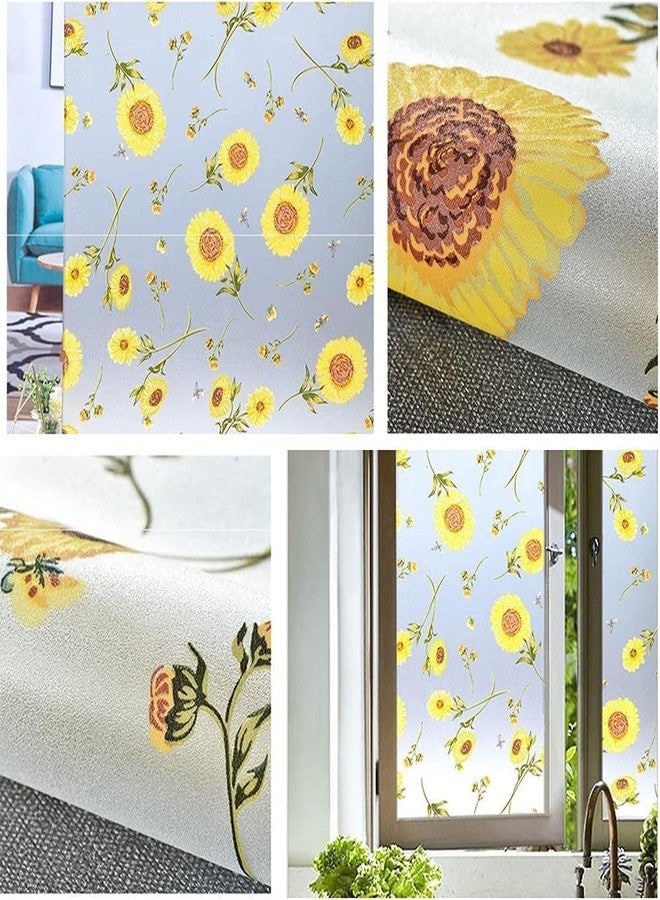 SUNBIRD Windows Glass Fim Glass & Doors, Self Static Cling Frosting Decorative Window Stickers Window Tinting For Home Bathroom (24 X 100 Inch, Sunflora) Multicolor - Image 2